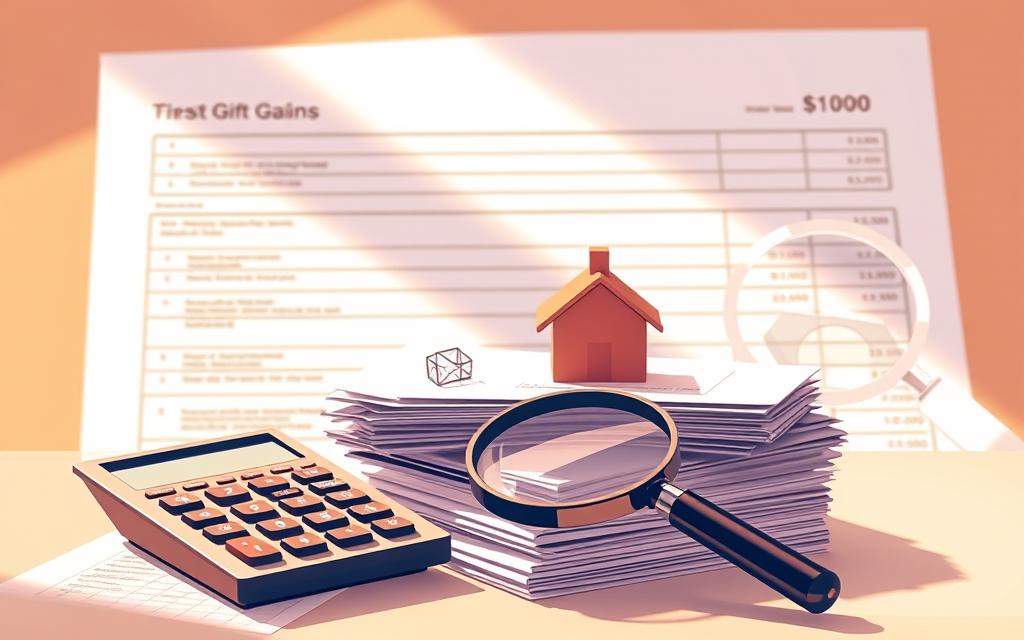 A Meticulously Detailed Illustration Of Gift Tax And Capital Gains, Set Against A Backdrop Of A Neatly Organized Financial Document. The Foreground Features A Calculator, Magnifying Glass, And A Stack Of Forms, Conveying The Complexity Of Tax Calculations. Warm, Directional Lighting Casts Soft Shadows, Creating A Sense Of Depth And Focus. The Middle Ground Showcases A Symbolic Representation Of Financial Assets, Such As A House Or Investment Portfolio, Alluding To The Subject Matter. The Background Maintains A Clean, Minimalist Aesthetic, With A Subtle Grid Pattern Hinting At The Structured Nature Of Taxation. The Overall Mood Is One Of Thoughtful Contemplation, Inviting The Viewer To Delve Into The Nuances Of Gift Tax And Capital Gains.