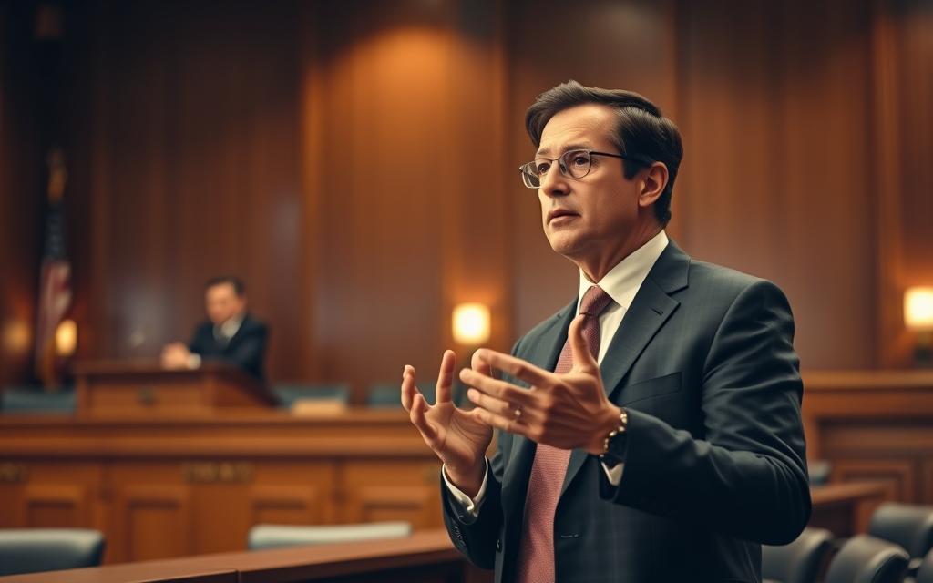 A Courtroom Scene With An Expert Witness Taking The Stand, Dressed Professionally In A Suit And Tie, Gesturing Emphatically While Providing Testimony. The Witness Is Positioned In The Foreground, With A Serious Expression And Confident Body Language, Illuminated By Warm, Directional Lighting That Casts Subtle Shadows. The Background Features The Judge's Bench, Jury Box, And Other Courtroom Elements In Soft Focus, Creating A Sense Of Depth And Formality. The Overall Atmosphere Conveys The Gravity And Importance Of The Expert's Role In Influencing The Outcome Of The Personal Injury Case. A Courtroom Scene With An Expert Witness Taking The Stand, Dressed Professionally In A Suit And Tie, Gesturing Emphatically While Providing Testimony. The Witness Is Positioned In The Foreground, With A Serious Expression And Confident Body Language, Illuminated By Warm, Directional Lighting That Casts Subtle Shadows. The Background Features The Judge's Bench, Jury Box, And Other Courtroom Elements In Soft Focus, Creating A Sense Of Depth And Formality. The Overall Atmosphere Conveys The Gravity And Importance Of The Expert's Role In Influencing The Outcome Of The Personal Injury Case.